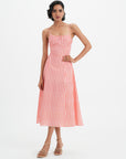 Mila Dress - Coral Vichy