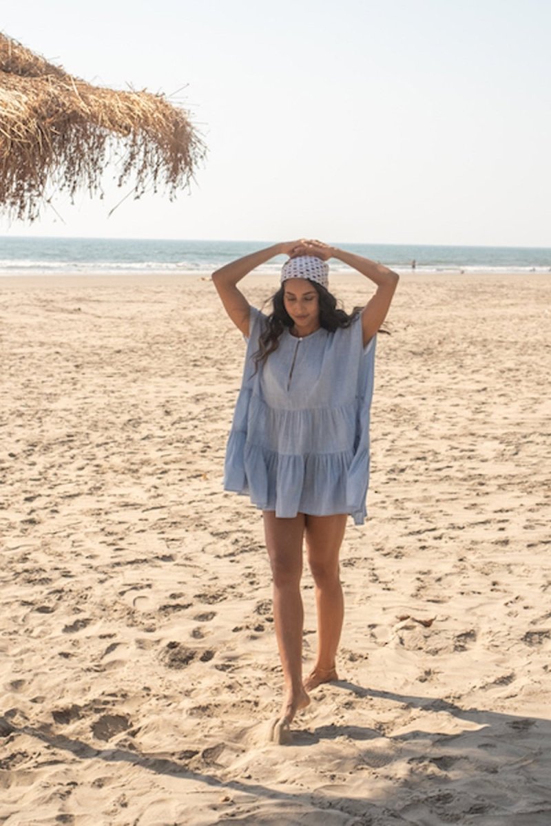 bondi blue dress $598 Bondi Born Women's Blue Cutout Open-Back Halter Mahina Dress Size XL