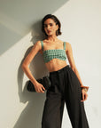 Celine Bralette Top - Pine Vichy