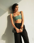 Celine Bralette Top - Pine Vichy