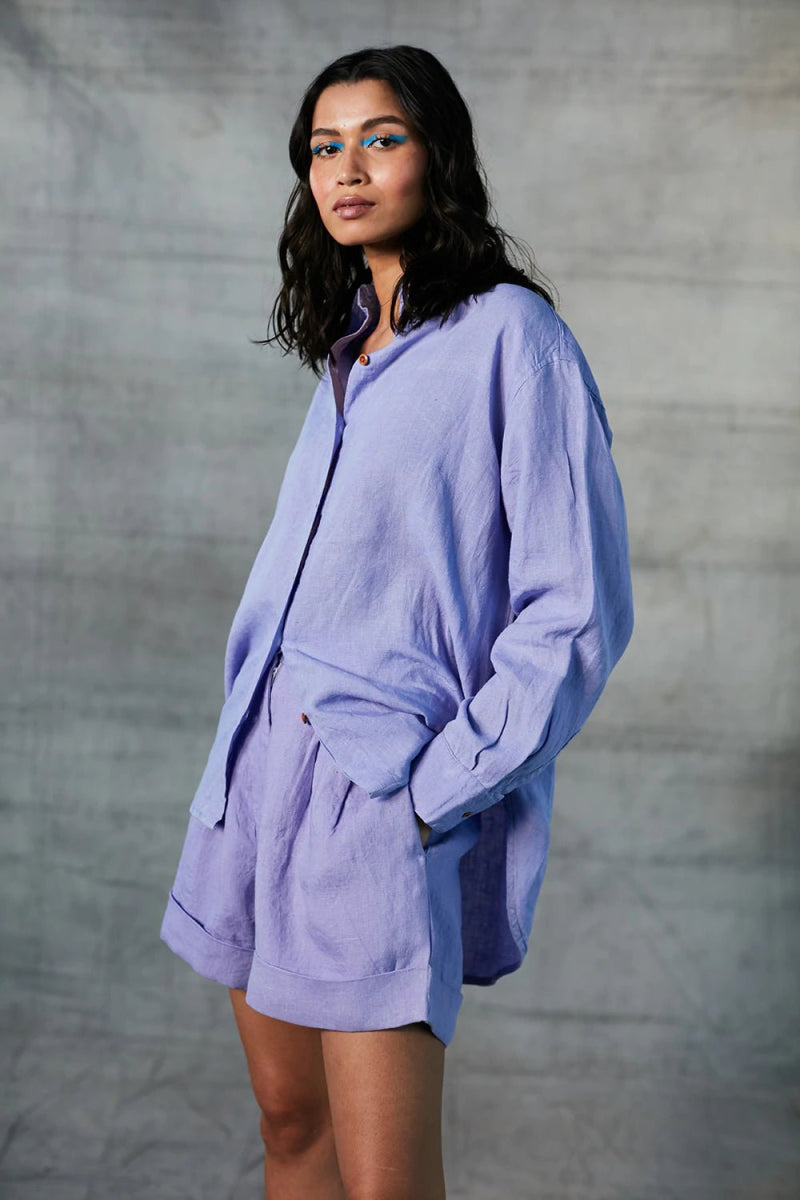 Lavender High - Waist Shorts - Bhoomi