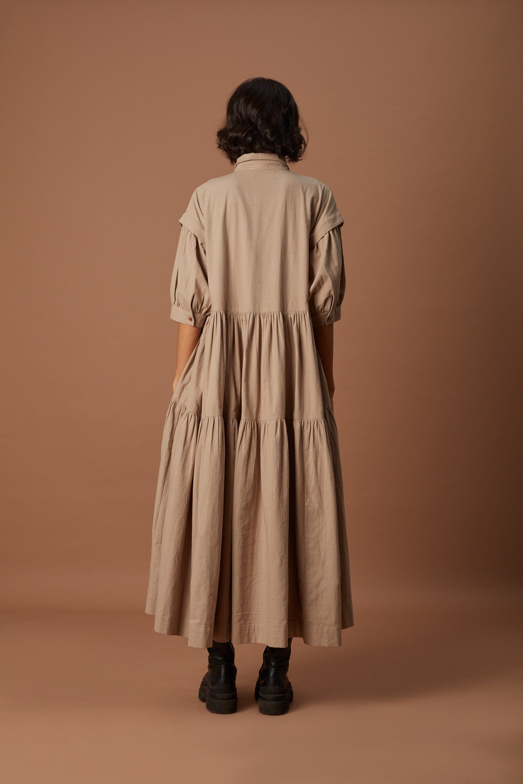 Beige Tiered Shirt Dress XXL Beige Tiered Shirt Dress XXL