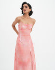 Mila Dress - Coral Vichy