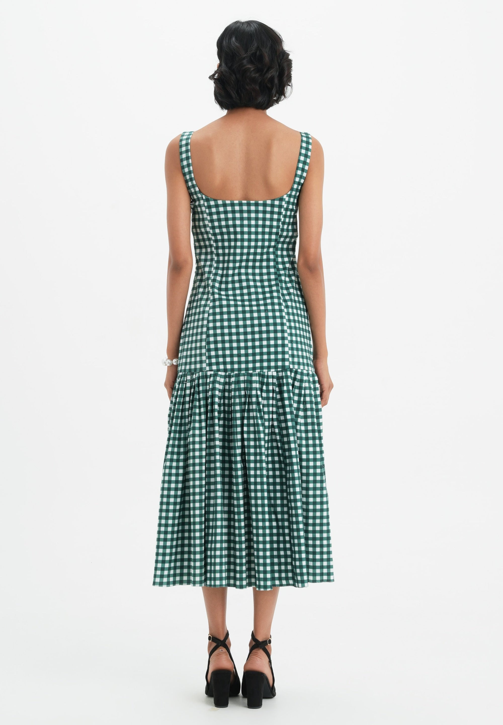 Mae Dress - Pine Vichy