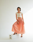 Yvette Skirt - Coral Vichy