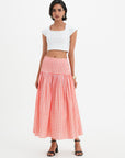 Yvette Skirt - Coral Vichy