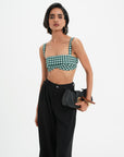 Celine Bralette Top - Pine Vichy