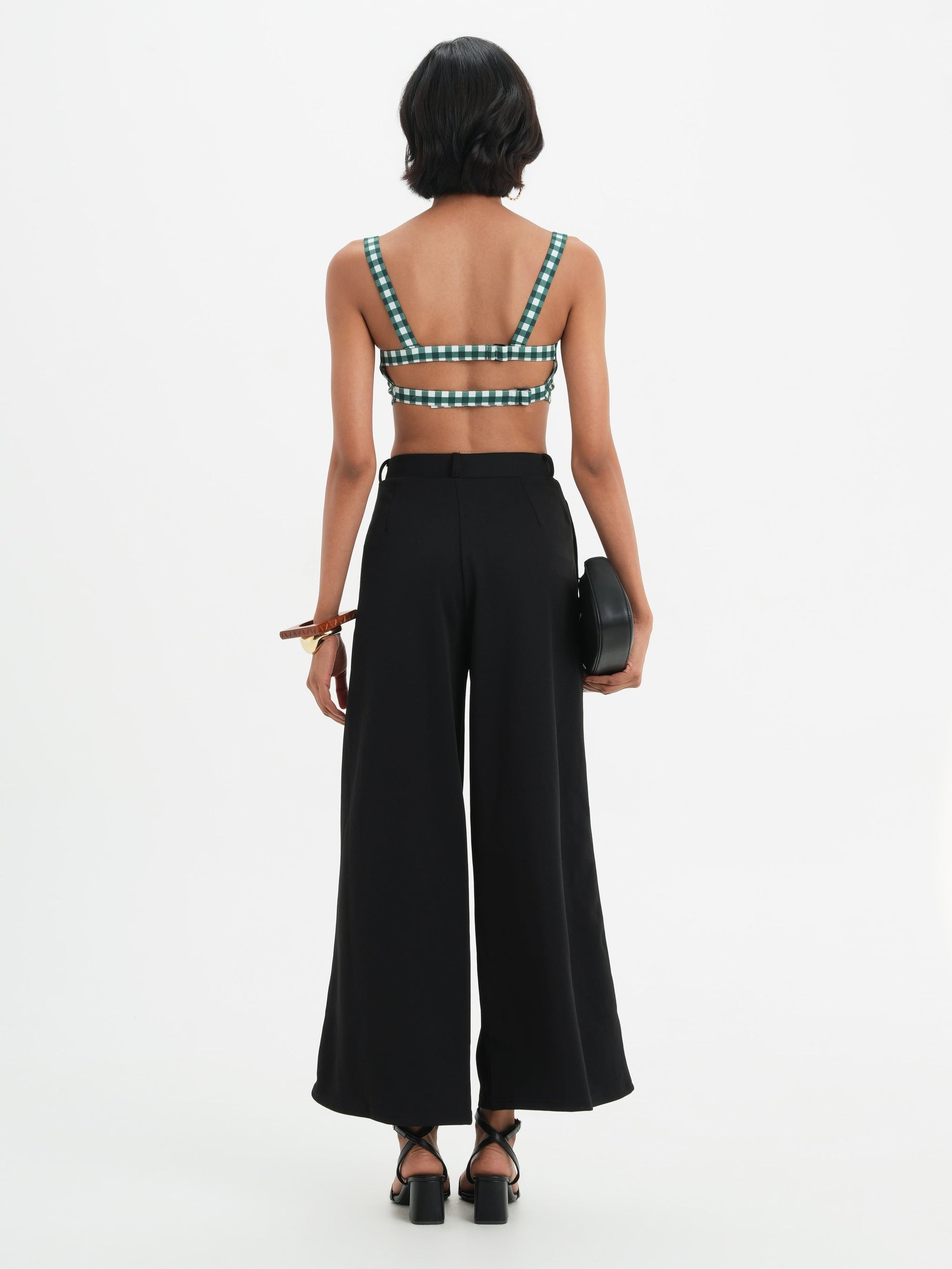 Celine Bralette Top - Pine Vichy