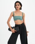 Celine Bralette Top - Pine Vichy