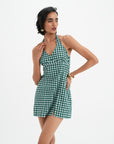 Daphne Dress - Pine Vichy