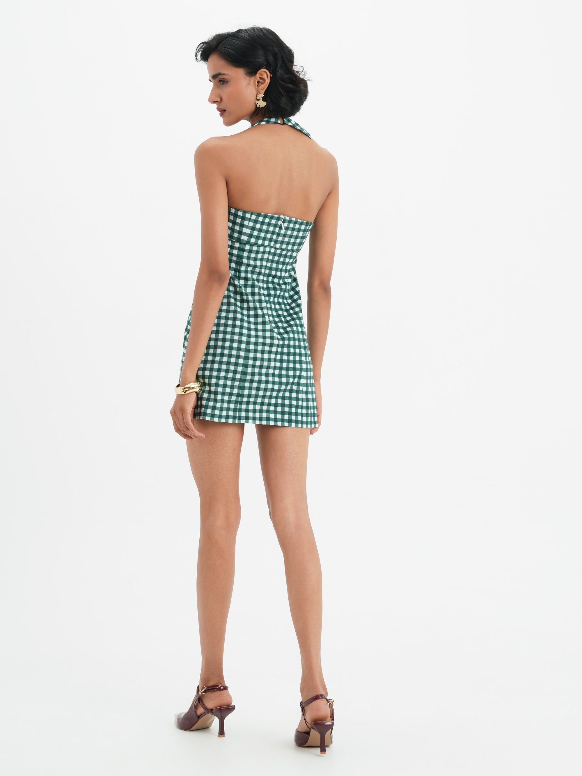 Daphne Dress - Pine Vichy
