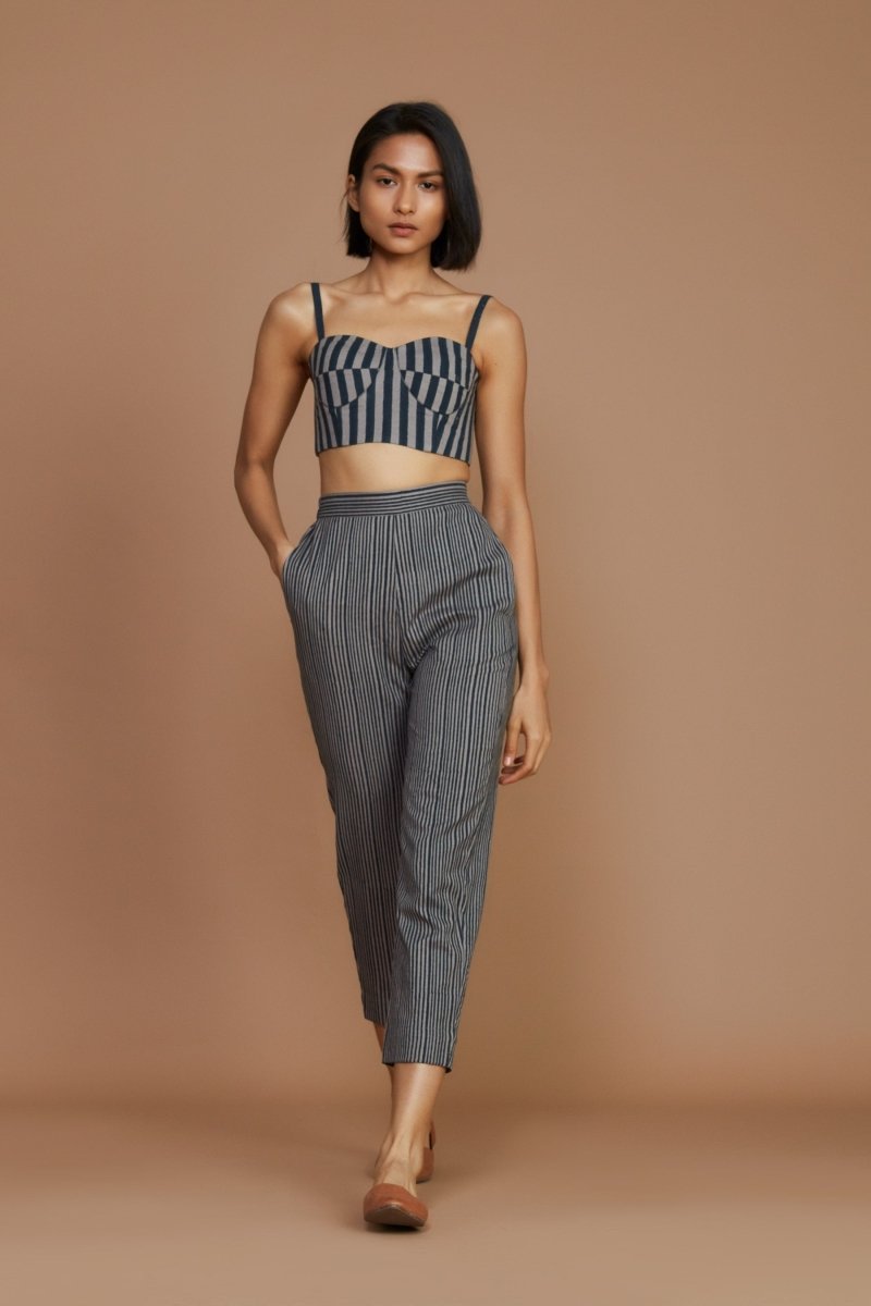 Janie Corset Pant Set Charcoal - Bhoomi