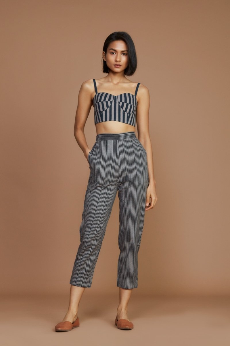 Janie Corset Pant Set Charcoal - Bhoomi