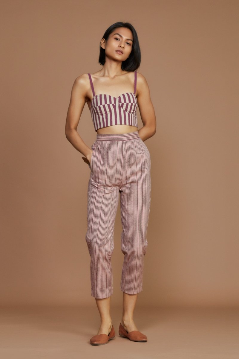Janie Corset Pant Set Mauve - Bhoomi