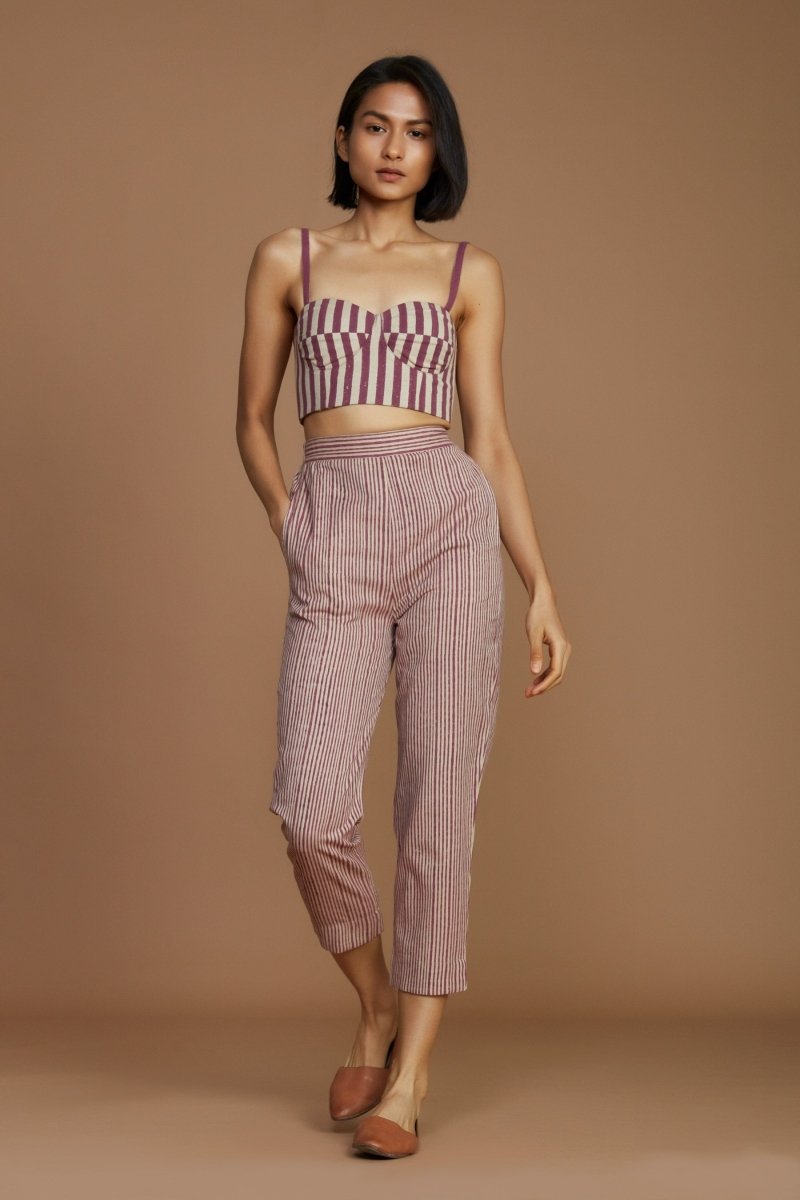 Janie Corset Pant Set Mauve - Bhoomi