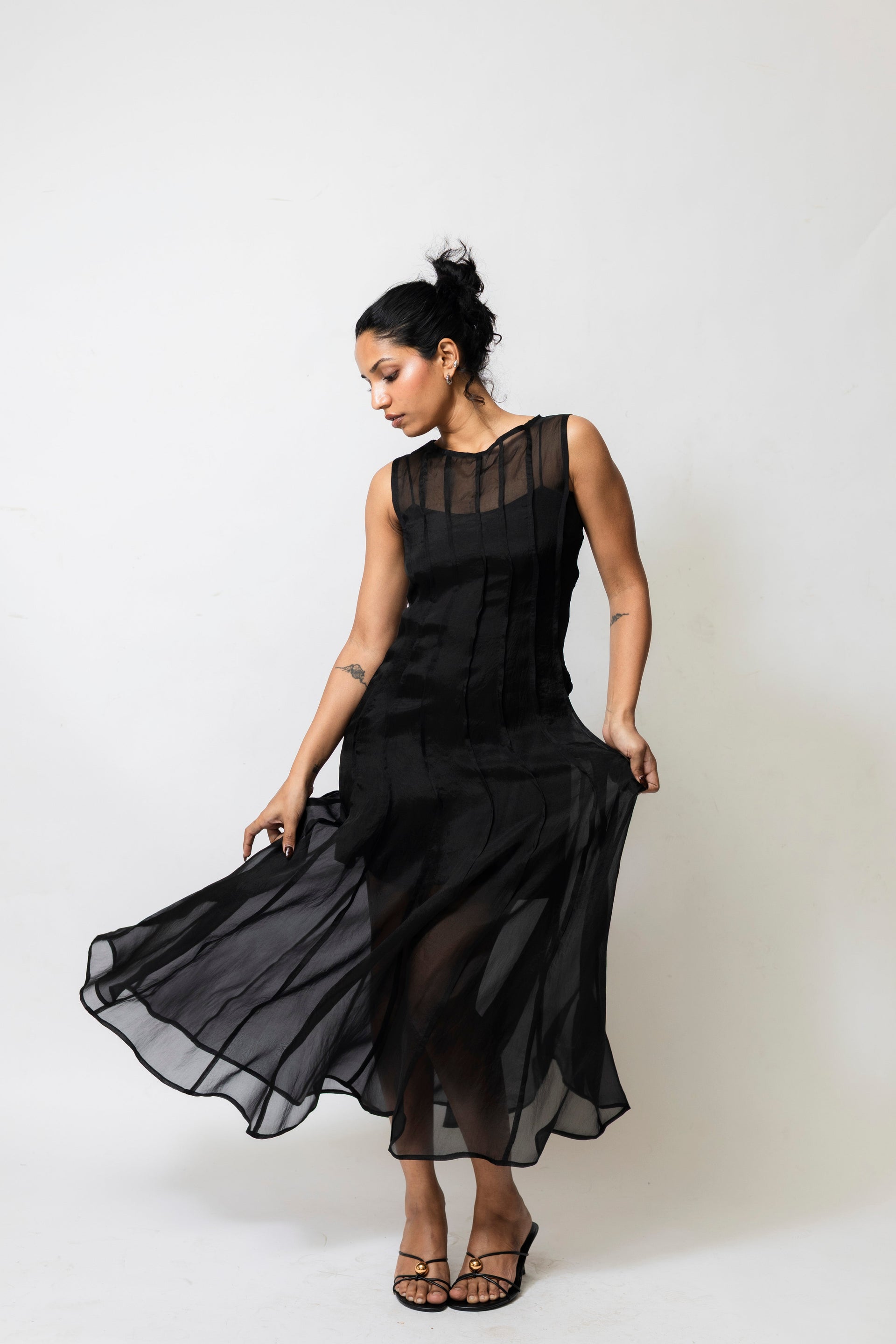 organza slip dress LIQUID & METAL MESH S Crafted of fluid silk organza Organza Hearts Babydoll Slip Dress