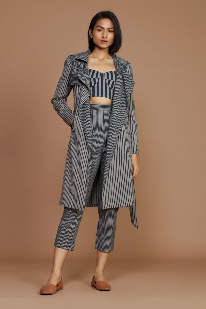 Megan Trench Coat Charcoal - Bhoomi