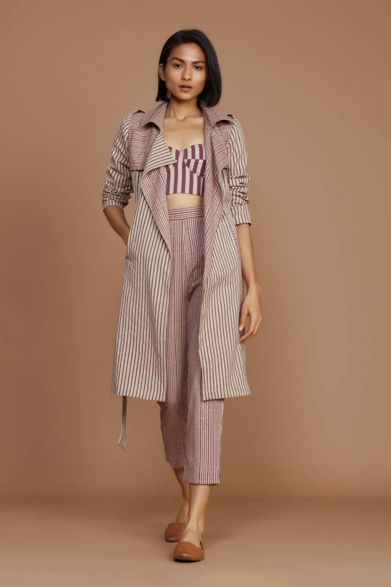 Megan Trench Coat Mauve - Bhoomi