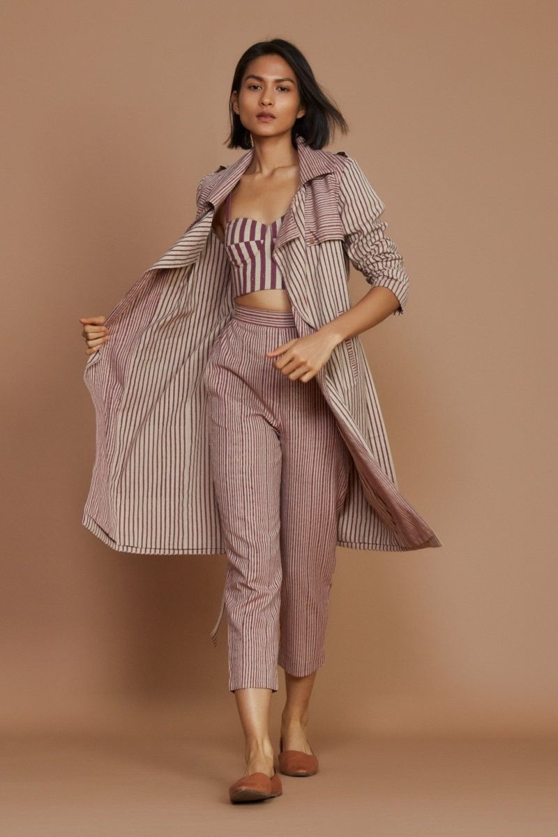 Megan Trench Coat Mauve - Bhoomi