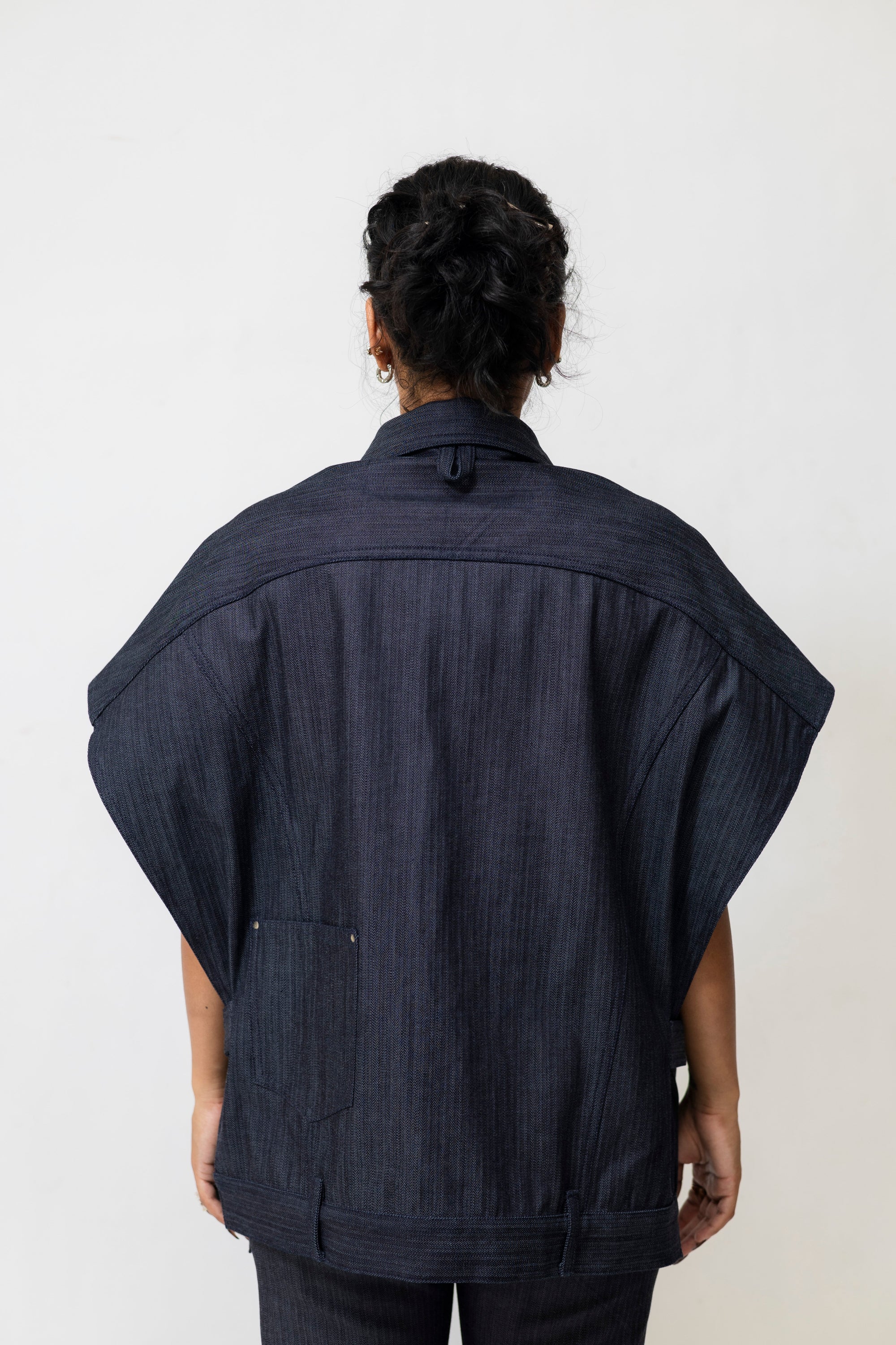 Wilda Utility Jacket Herringbone Denim